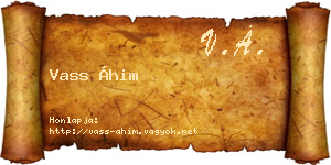 Vass Áhim névjegykártya